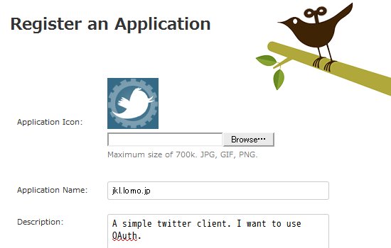 twitter application register