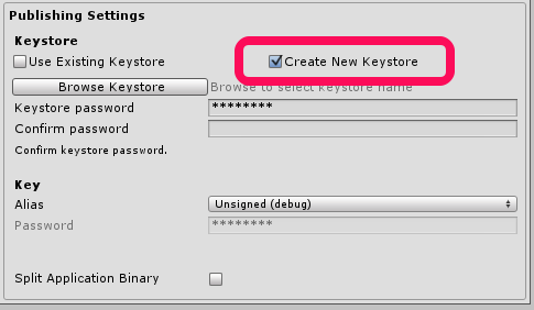 create new keystore