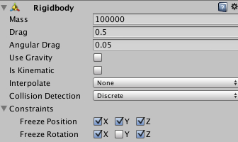 freeze position and rotation