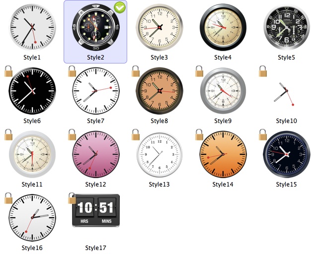 Mac のデスクトップとドック上に時計を表示できる Desktop Clock ...