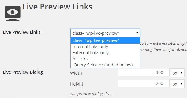wp-live-preview-links-settings
