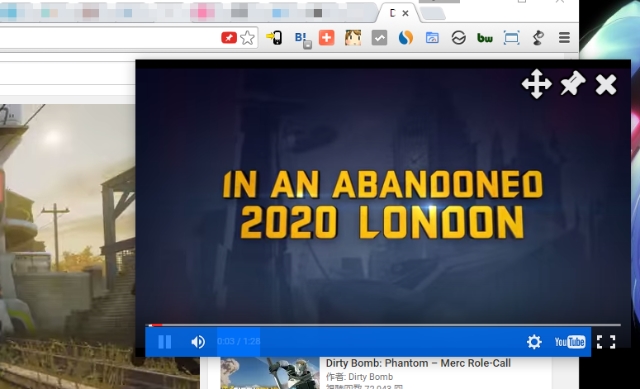 Youtube の動画を別窓でピン留め可能な Chrome 拡張機能 Floating Youtube Lonely Mobiler