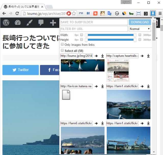 Chrome で開いたページの画像を一括ダウンロードする拡張機能 Image Downloader Lonely Mobiler