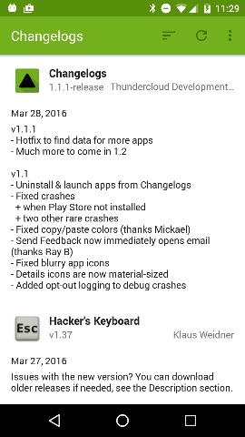 android-changelogs
