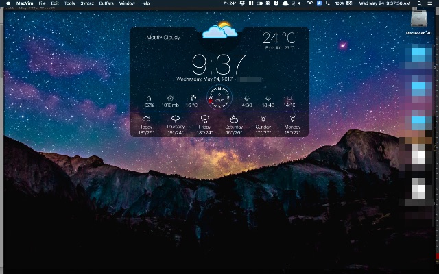 Macos のデスクトップに天気予報を表示ウィジェットアプリ Weather