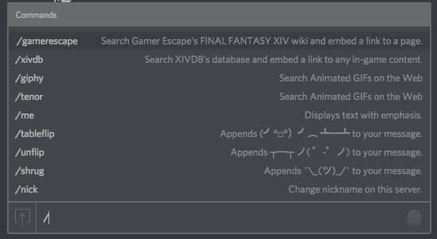 Discord のテキストチャットにある様々な機能を利用する Lonely Mobiler